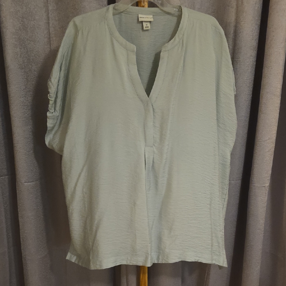 Ava & Viv Light Green Blouse